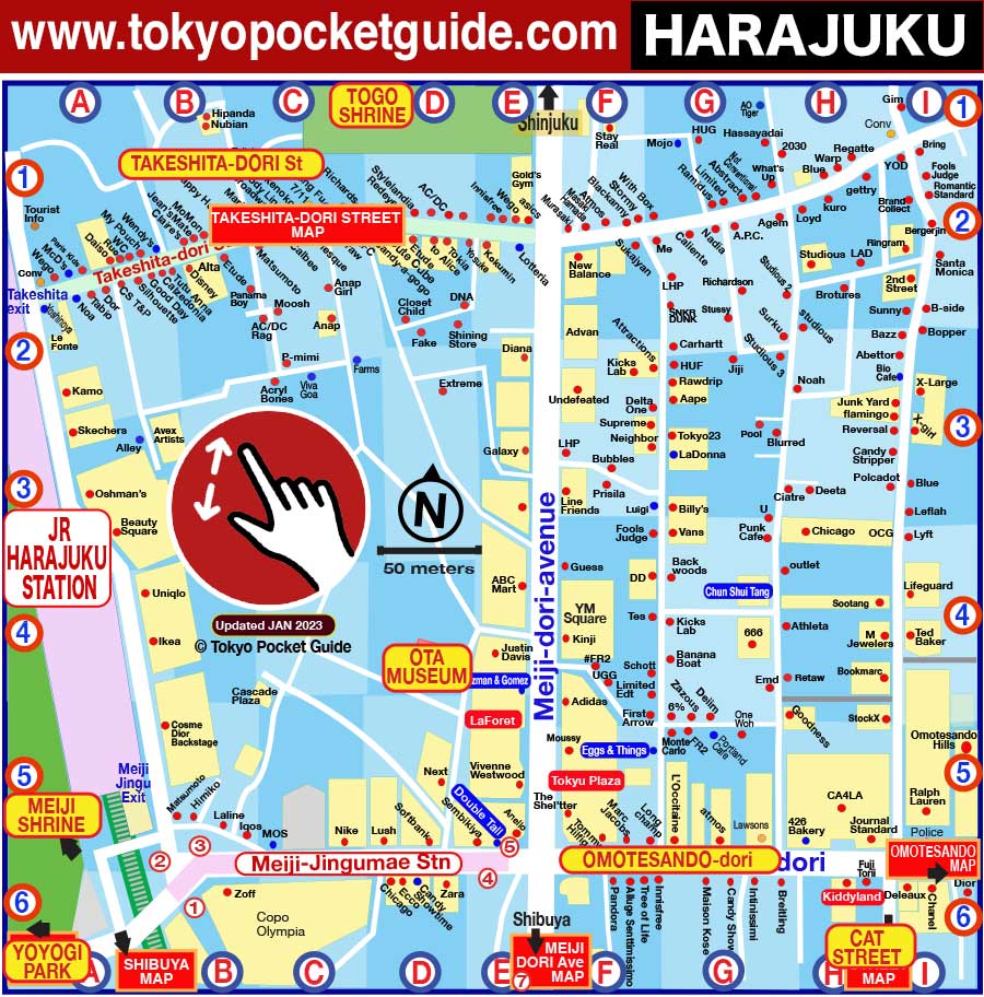 TOKYO POCKET GUIDE: Harajuku Map In English For Things To Do And ...